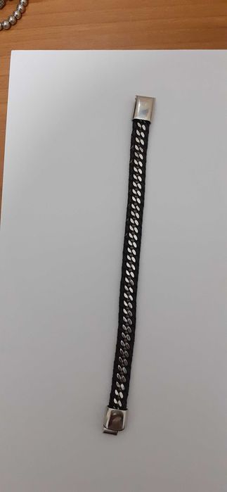 Bratara din inox inoxidabil si piele