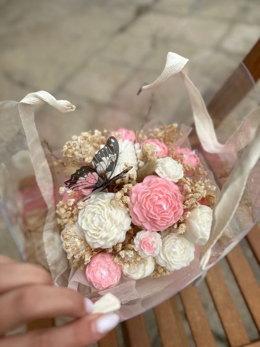 Букет соеви свещи; подарък за Св Валентин, 8ми март