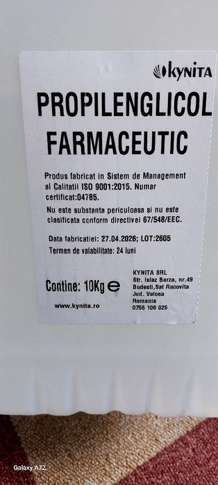 Bază țigarea electronica glicerina vegetală puritate 99.9 % și propilenglicol 99.5 %
