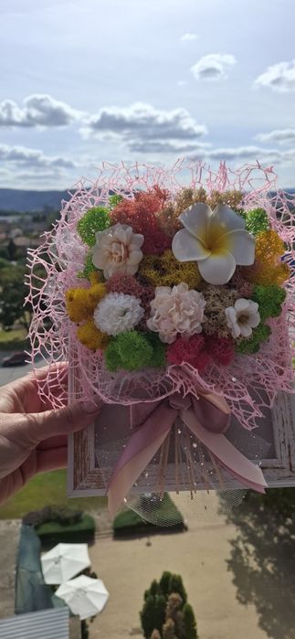 3D букет от скандинавски мъх в рамка