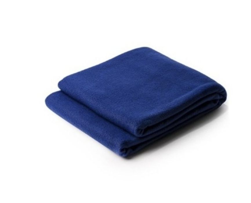 Patura albastra pufoasa din fleece 110x136 cm