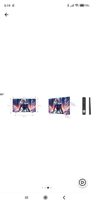 Televizor TCL QLED 55T8B, 139 cm, Smart Google TV, 4K Ultra HD, 100Hz,