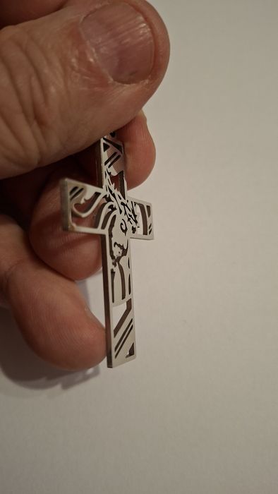Pandantiv cruciuliță cu chipul Mântuitorului,  cruce Iisus.