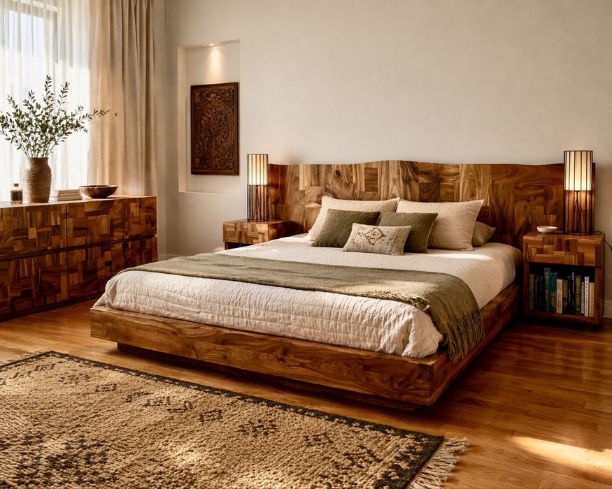 Подборка дизайнерской мебели для спальни из массива тика ( Индонезия)