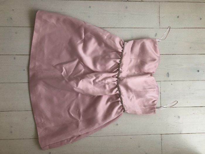 Официална розова сатенена бална рокля Bershka Dressy