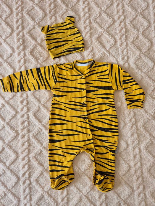 Костюмче на тигърче - ромпър с шапка