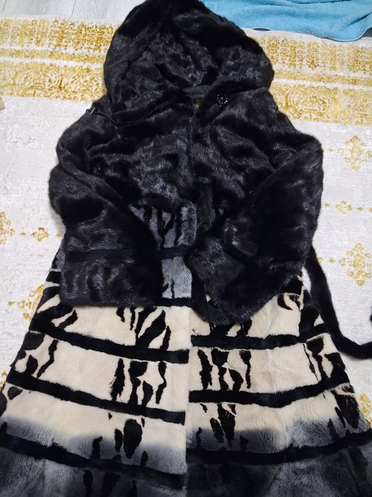 Комбинированная норка шуба