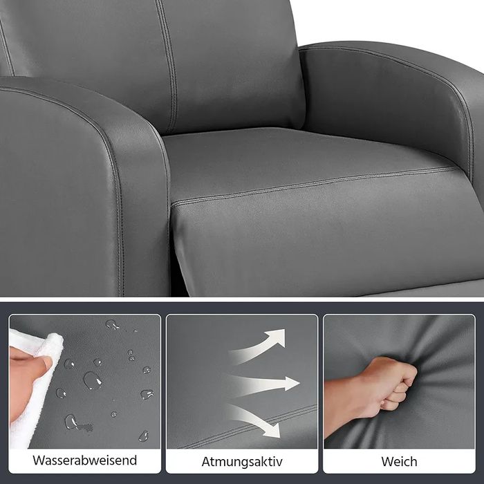 NOU Fotoliu Yaheetech, gri, piele eco