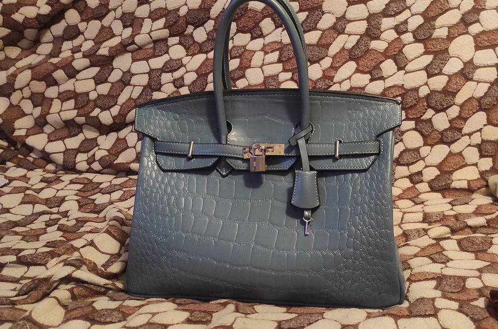 Hermes сумка голубой цвет