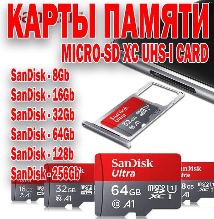 Карта SanDisk Ultra® microSDHC™/microSDXC™ UHS-I 128 GB