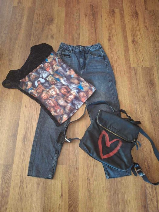 Лот раница desigual , дънки guess  и тениска