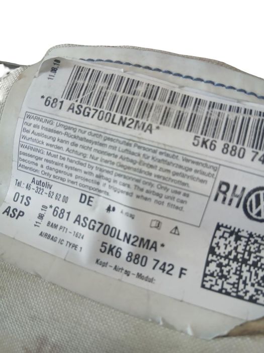 Airbag Cortina Stanga Volkswagen Golf 6 2008 - 2013 5K0880742F
