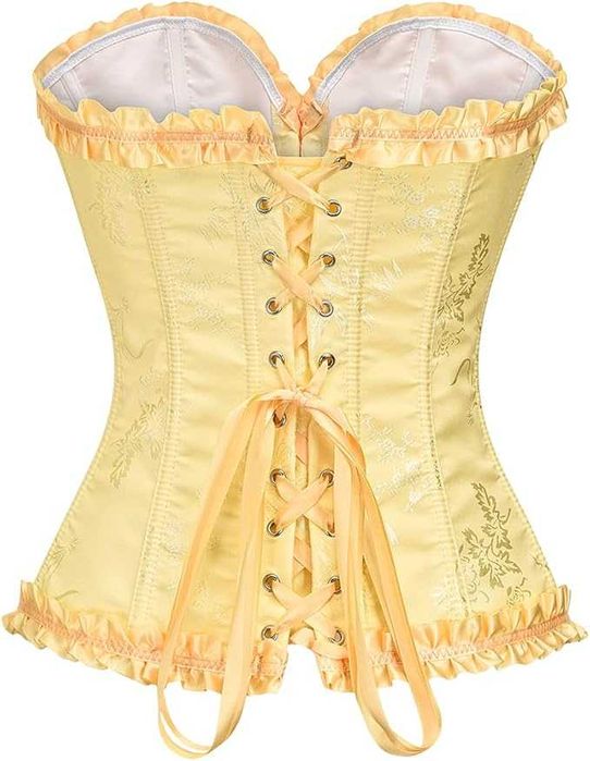 Елегантен Секси корсет с връзки Жълт размер С М