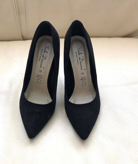 Pantofi stiletto piele întoarsă