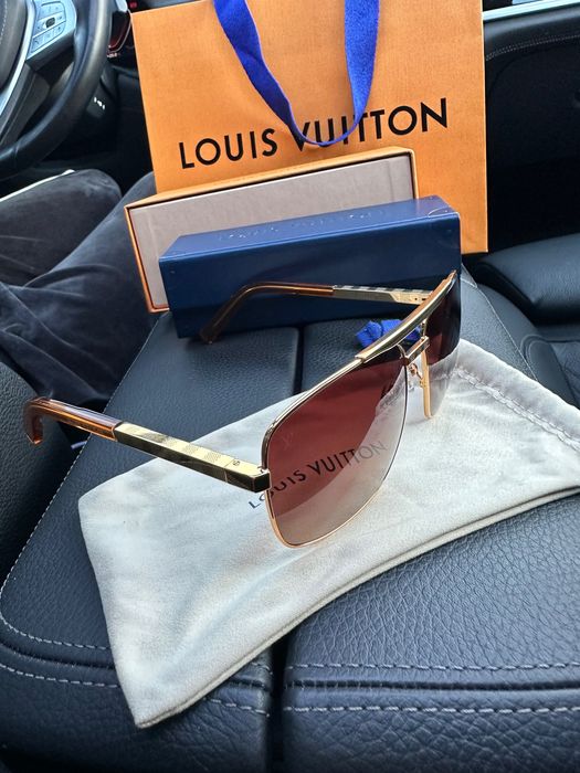 Ochelari originali Louis Vuitton aurii Attitude Gold Noi