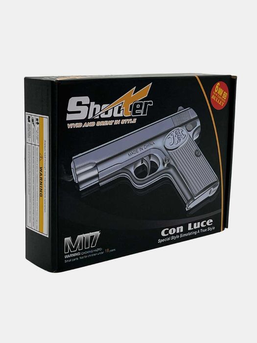 Игрушечный пистолет M17, металлический корпус, пульки 6 мм