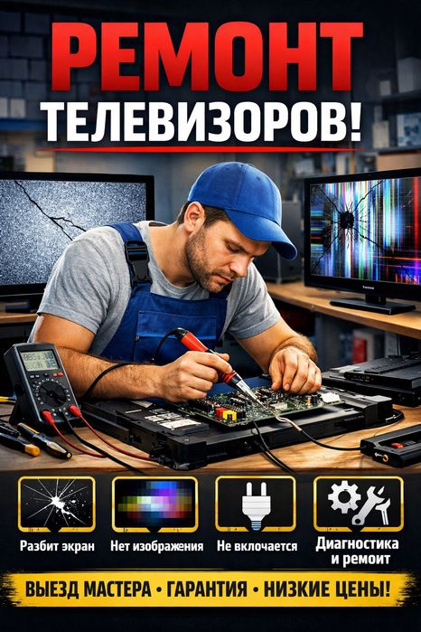 Ремонт телевизоров! ВЫЕЗД!

1. Осн