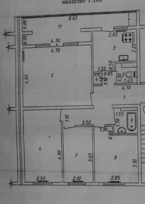 Продается 4х комнатная квартира Ялангач