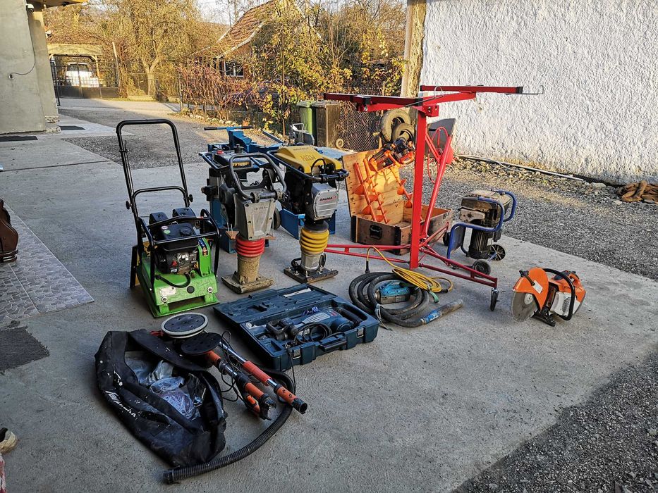 compactor, picamer, placa vibratoare, ghilotina pavaje etc.