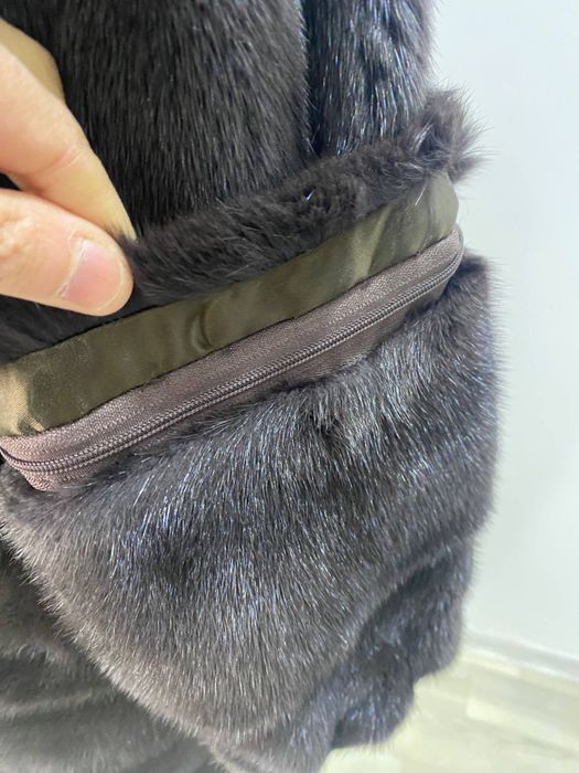 Шуба норка с капюшоном