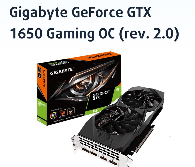 Видеокарта Gigabyte GeForce GTX 1650 Gaming OC