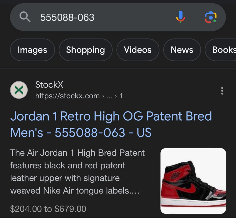 Jordan 1 Retro High OG Patent Bred Men's - 555088-063 - US