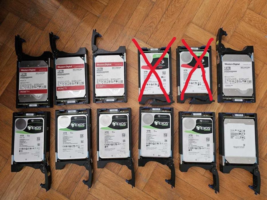 Seagate Exos X16 12TB HDD ST12000NM001G 3.5" SATA Enterprise NAS хард диск - 100% здраве