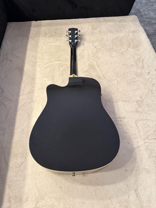 Chitară electro-acustică Harley Benton HBD120CE BK + husă + accesorii complete