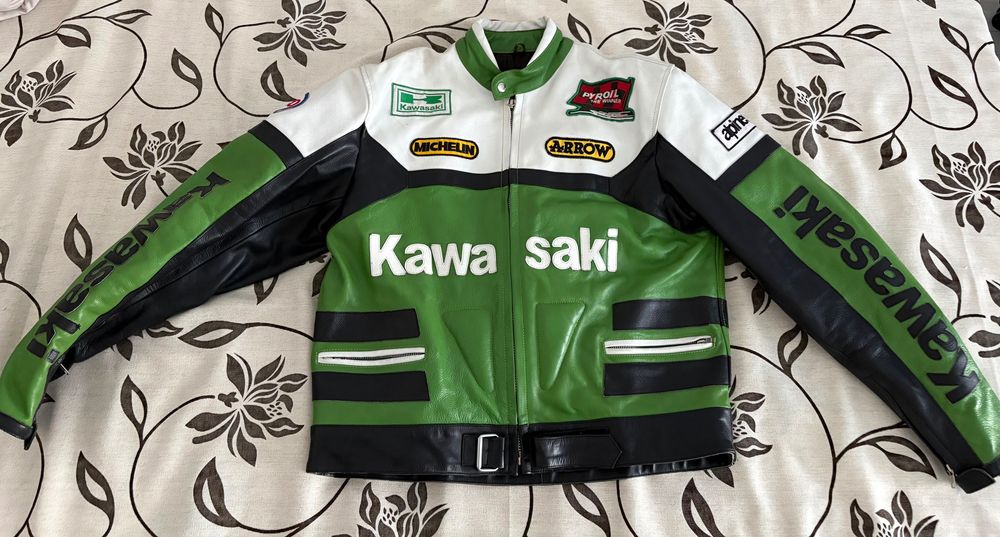 Geacă Kawasaki Racing din piele naturala - XXL