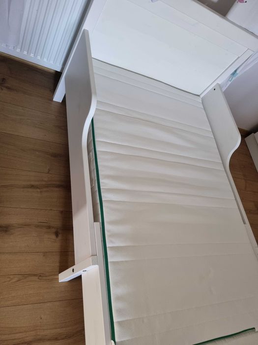 SUNDVIK Cadru pat extensibil+somieră, alb, 80x200 cm