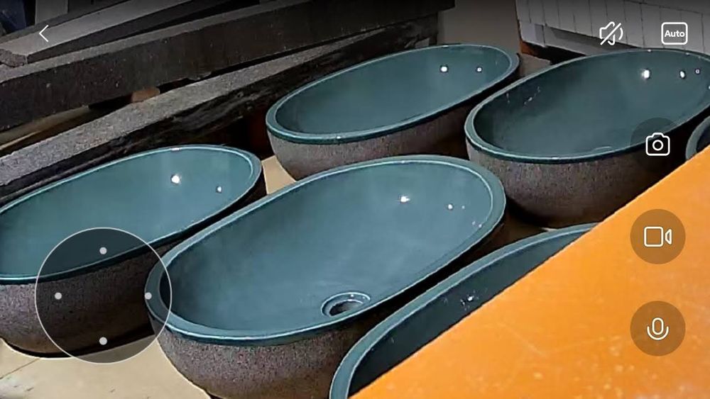 Глазирана мивка от вулканичен лава камък 60/40см