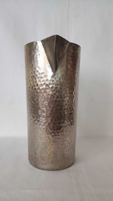 Голяма стара кована френска кана от месинг масивна