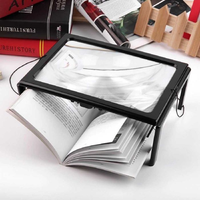 Лупа за четене с LED осветление Hands Free Magnifier А4 увеличителна