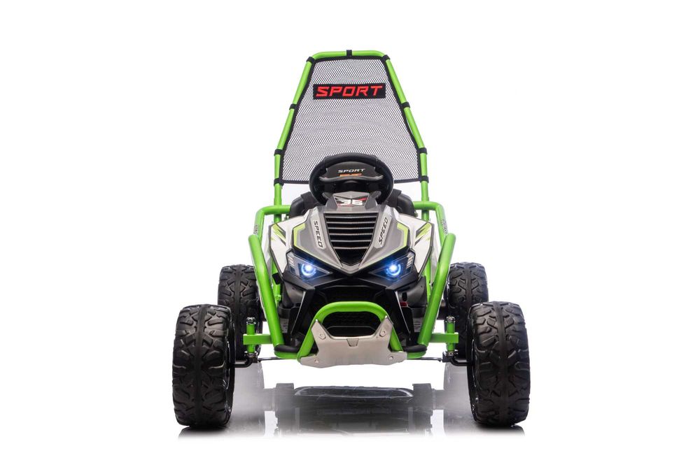 Go-Kart electric cu functie DRIFT 2x 150W 24V 10Ah scaun tapitat Green