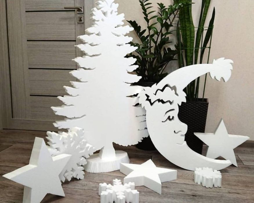 Новогодние детали из пенопласта