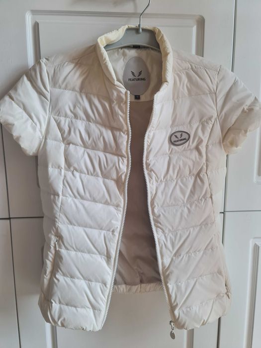 Есенно Дамско пухено яке FEATURING  бяло с къс ръкав XS - спортен лукс