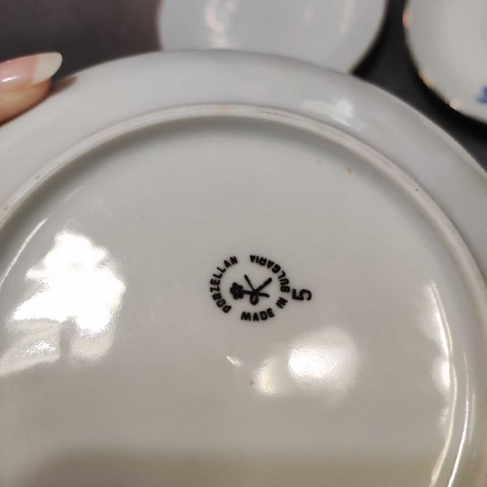 Чинийки, стар български порцелан, 5 броя