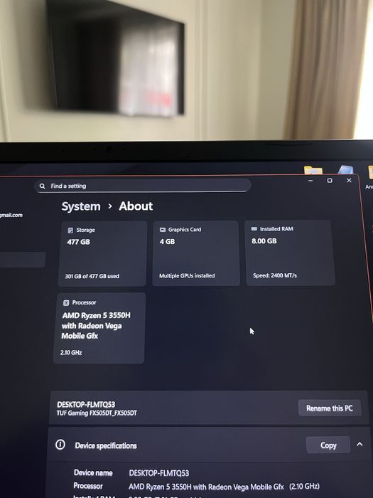 Laptop Gaming ASUS TUF FX505DT - Ryzen 5, GTX 1650, 8GB RAM, SSD 512GB
