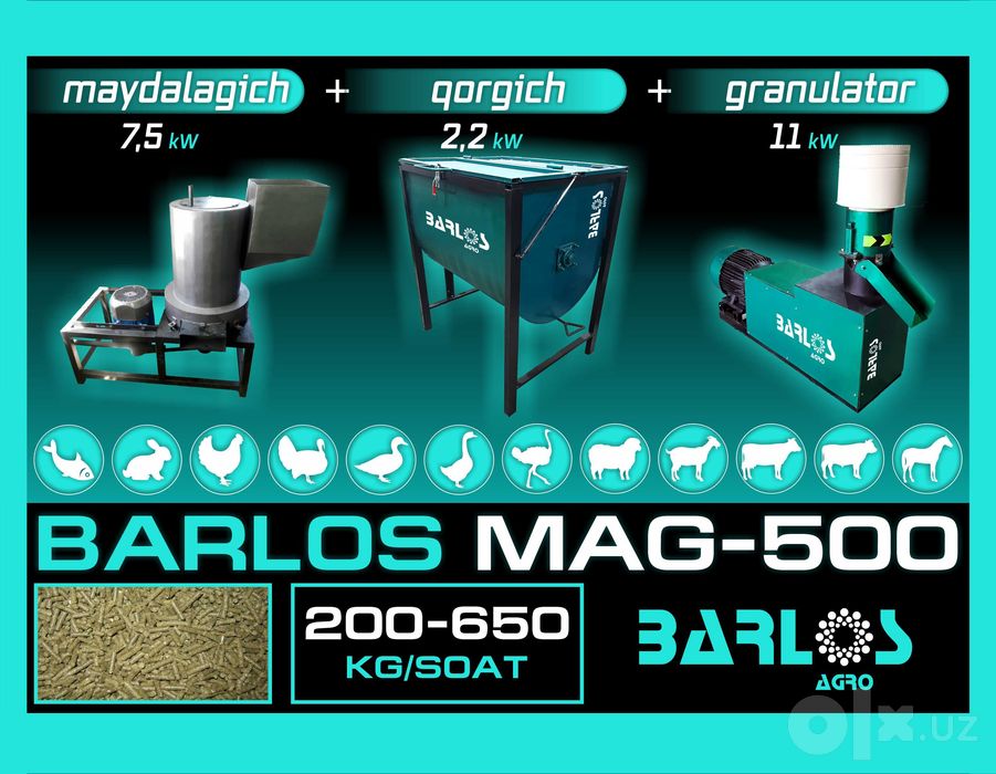 Гранулятор + Измельчитель + Смеситель = комплект до 500 кг/ч