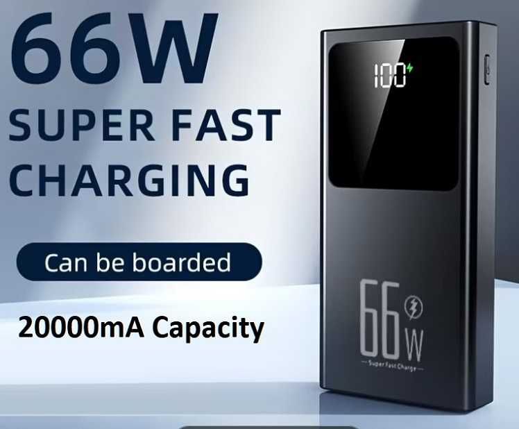Baterie externa 20000mA 66w powerbank super fast charge ,display , noi