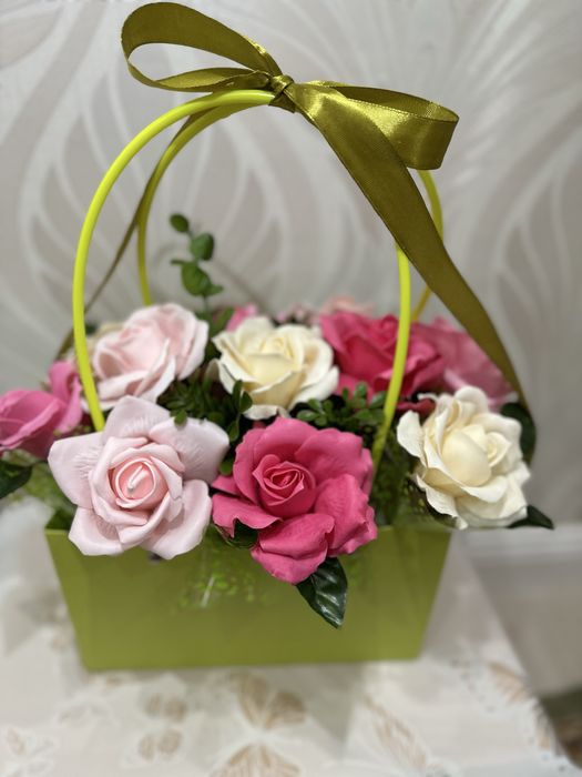 Цветы из мыла в подарок