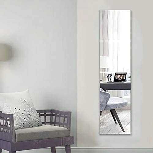 Set Oglinzi adezive Muzilife 4 Bucati 30x30cm DIY Perete