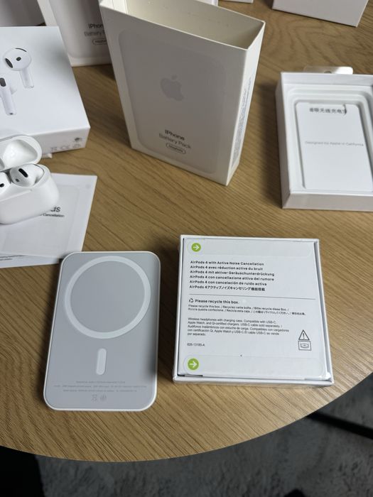 PACHET! Airpods 4 ANC + baterie magsafe apple