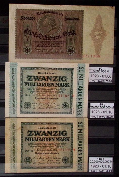 Lot DEUTSCHES REICH: 139 bancnote + 169 notgeld (fără dubluri)