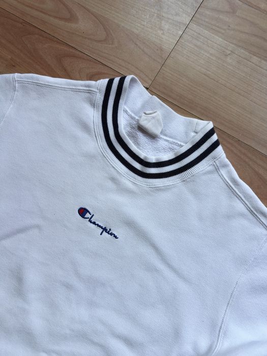 Pullover crewneck jumper sweater bluza Champion white cotton