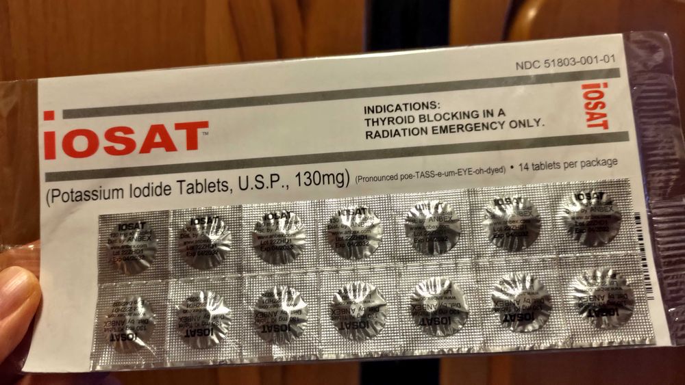 Калиев йодид (KI) 130mg оригинални таблетки йод от САЩ срещу радиация.