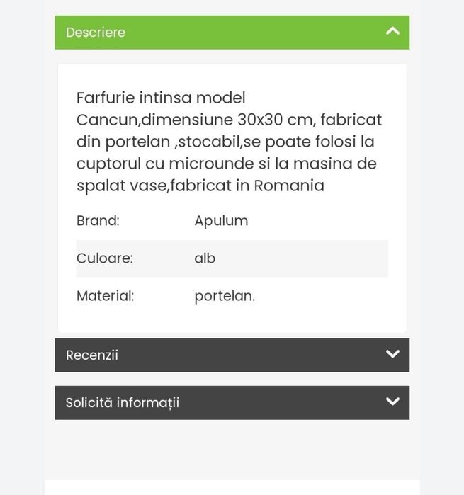 Farfurii 30 cm porțelan Apulum superbe calitate