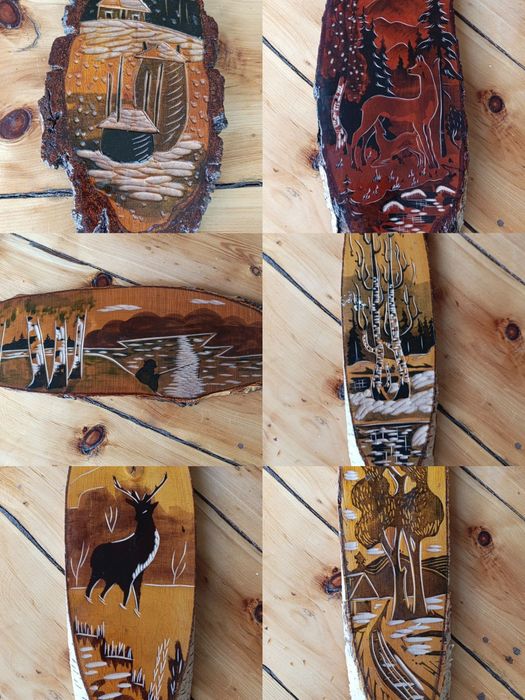 Продаю картины на спине дерева. Березки