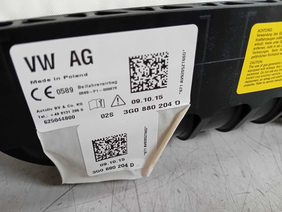 Airbag Pasager Vw Passat B8 An 2014-2020