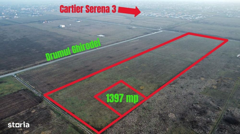 Parcela teren Bloc - 1397 mp Mosnita - Drumul Ghirodei